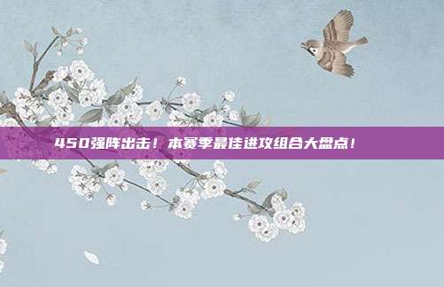 450强阵出击！本赛季最佳进攻组合大盘点！📊